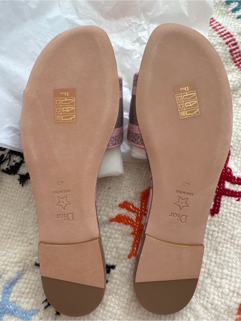 Christian Dior Pink Logo Slide Sandals size 40 - Picture 2 of 3